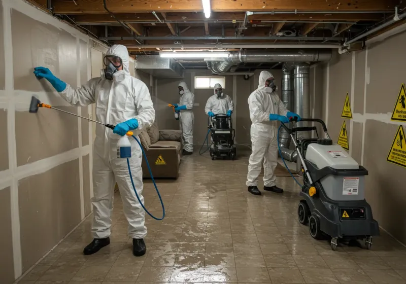 Basement Moisture Removal and Structural Drying process in Lubbock, TX